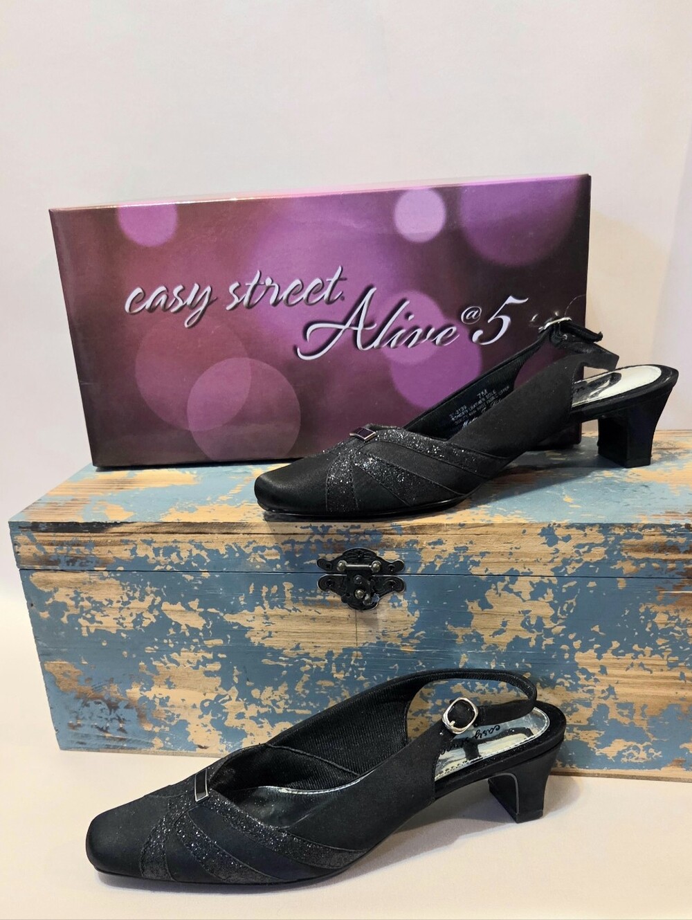 Easy Street "Alive 5" Low Block Heel Pumps